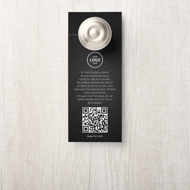 Hotel Logo QR-code gastinformatie deurhanger (Op knop)