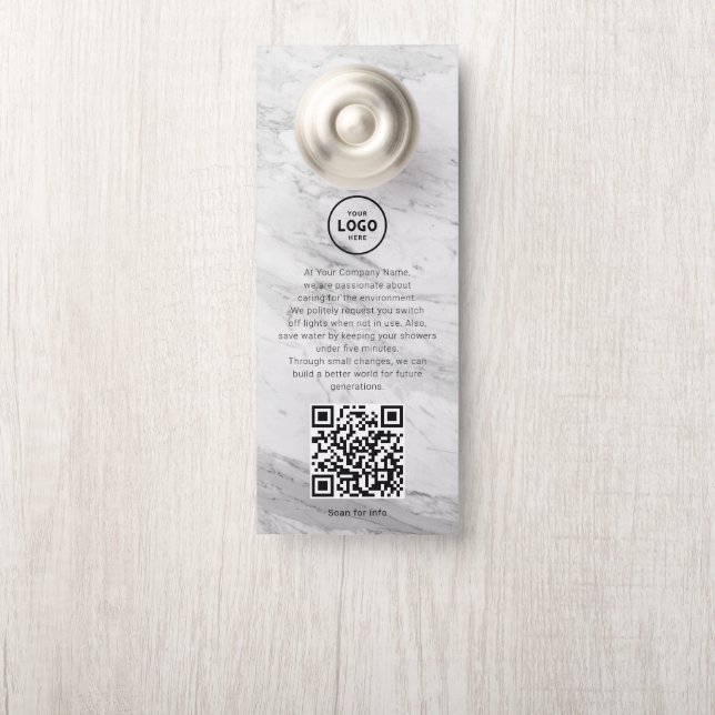 Hotel Logo QR-code gastinformatie deurhanger (Op knop)