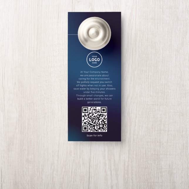 Hotel Logo QR-code gastinformatie deurhanger (Op knop)