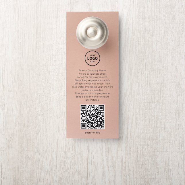 Hotel Logo QR-code gastinformatie deurhanger (Op knop)