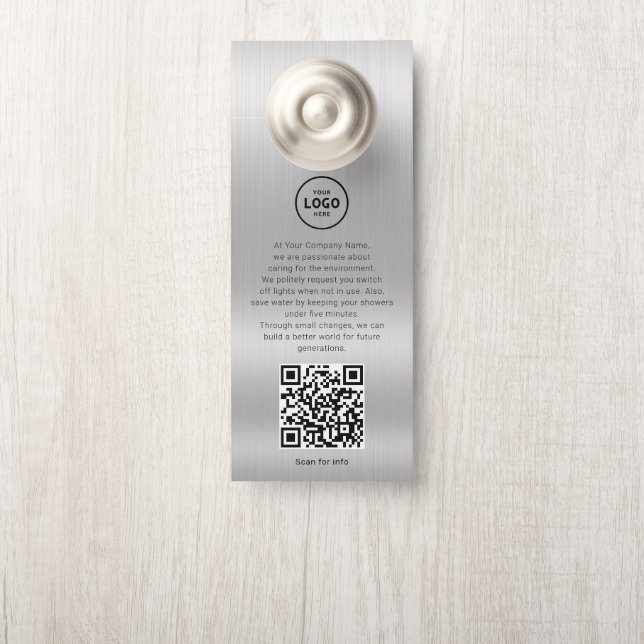 Hotel Logo QR-code gastinformatie deurhanger (Op knop)