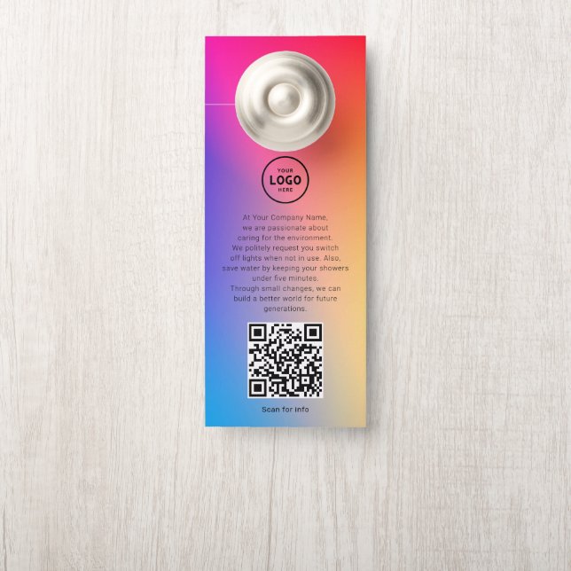 Hotel Logo QR-code gastinformatie deurhanger (Op knop)