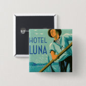 Hotel Luna Venezia Vierkante Button 5,1 Cm (Voorkant /achterkant)