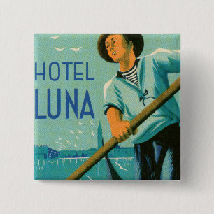 Hotel Luna Venezia Vierkante Button 5,1 Cm