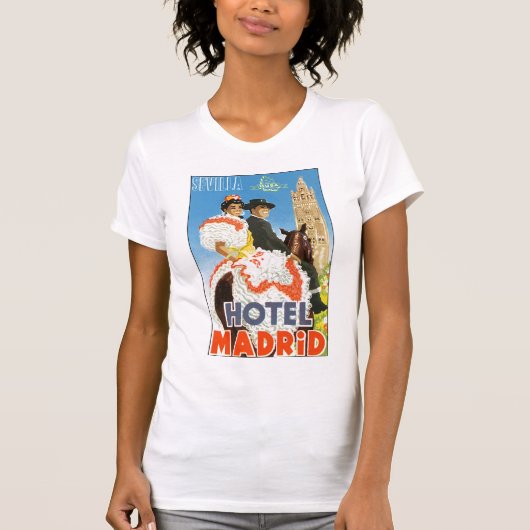 Hotel Madrid Vintage Poster T-shirt (Voorkant)