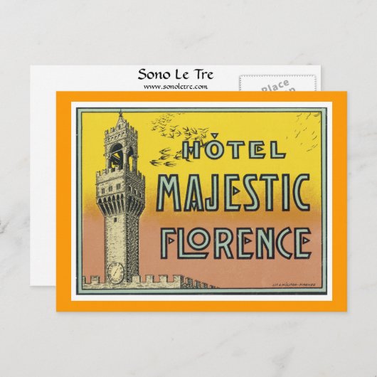 Hotel Majestic Florence Briefkaart (Voorkant / Achterkant)