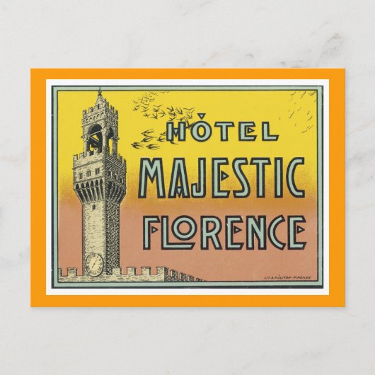 Hotel Majestic Florence Briefkaart (Voorkant)