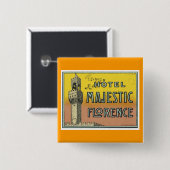 Hotel Majestic Florence Vierkante Button 5,1 Cm (Voorkant /achterkant)