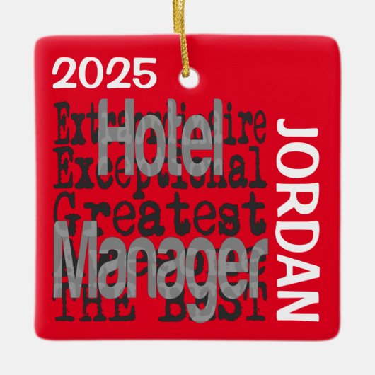 Hotel Manager Extraordinaire CUSTOM Keramisch Ornament (Voorkant)