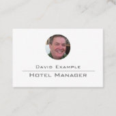 Hotel Manager met foto van houder Visitekaartje (Voorkant)