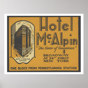  hotel McAlpin Travel Poster