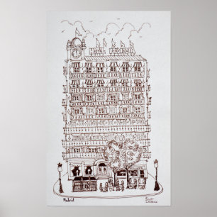 Hotel Mediodia, Madrid, Spanje Poster