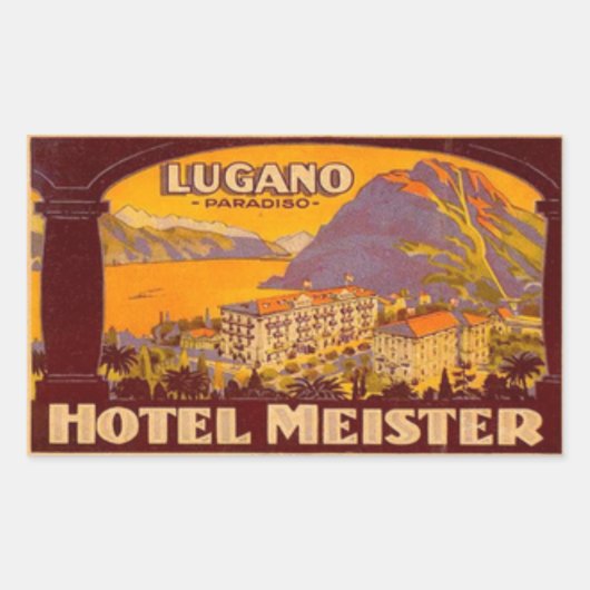 Hotel Meister Lugano Paradiso Rechthoekige Sticker (Voorkant)
