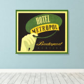Hotel Metropol Budapest Hungary Bellhop Pet Canvas Afdruk (Insitu (Houten vloer))