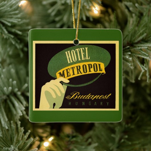Hotel Metropol Budapest Hungary Bellhop Pet Keramisch Ornament (Boom)