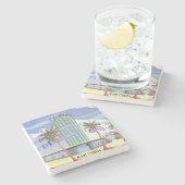  hotel, Miami Beach, Florida Square Paper C Stenen Onderzetter (Zijkant)