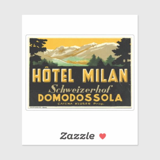 Hotel Milan Italië Sticker (Vel)