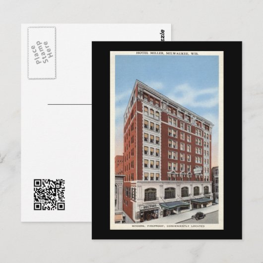 Hotel Miller, Milwaukee WI Briefkaart (Voorkant / Achterkant)