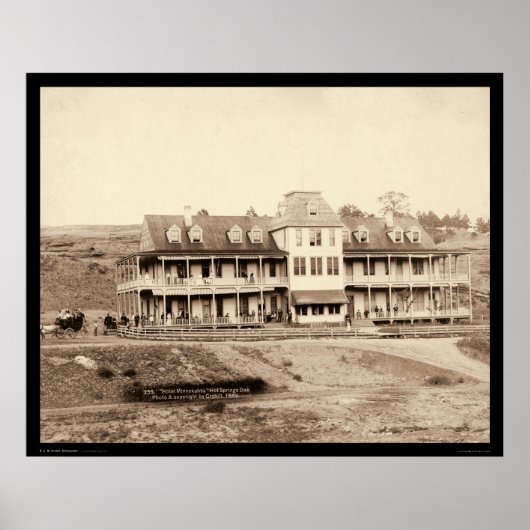 Hotel Minnekahta in Hot Springs SD 1889 Poster (Voorkant)