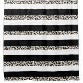 Hotel Monogram zwart Roos Gold White Striped Bath Douchegordijn (Voorkant)