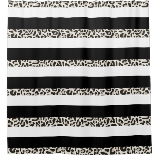 Hotel Monogram zwart Roos Gold White Striped Bath Douchegordijn (Voorkant)