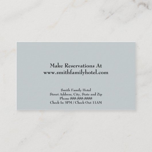 Hotel Motel Lodging Visitekaartje (Achterkant)