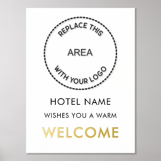 Hotel Name Logo Welkom Real Folie Prints (Voorkant)