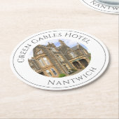 Hotel Name Plus Hotel Foto op een Ronde Kartonnen Onderzetter (Gebogen)