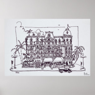 Hotel Negresco English Promenade   Nice, Frankrijk Poster