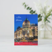  Hotel Negresco, Nice Frankrijk 's nachts Briefkaart (Staand voorkant)