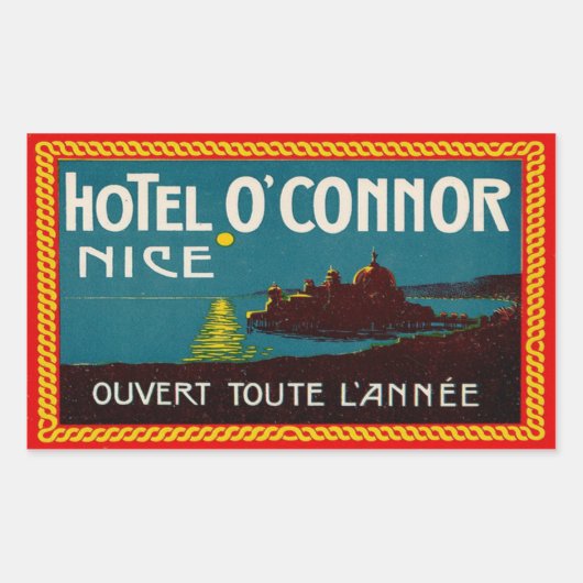 Hotel O'Connor (Nice Frankrijk) Rechthoekige Sticker (Voorkant)