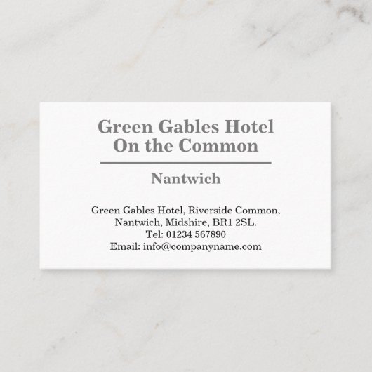 Hotel of accommodatie visitekaartje (Voorkant)