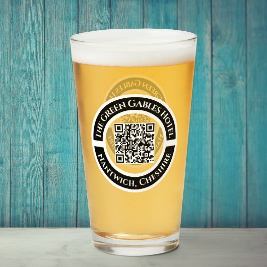 Hotel- of bar drankglas met QR-code Glas
