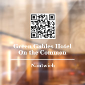 Hotel- of restaurantnaam met QR-code Raamsticker (Vel 2)