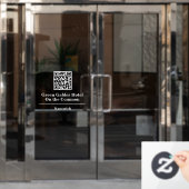 Hotel- of restaurantnaam met QR-code Raamsticker (Kantoordeur)