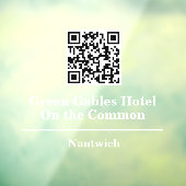 Hotel- of restaurantnaam met QR-code Raamsticker (Vel 3)