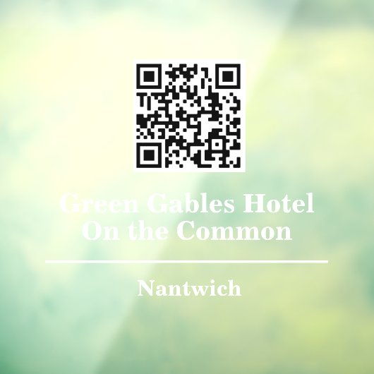 Hotel- of restaurantnaam met QR-code Raamsticker (Vel 3)
