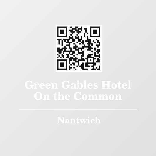Hotel- of restaurantnaam met QR-code Raamsticker (Vel)