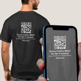 Hotel- of restaurantnaam met QR-code T-shirt