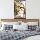 Hotel Parijs Poodle Canvas Afdruk (Insitu (Slaapkamer))