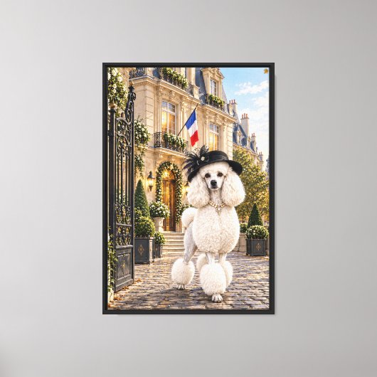 Hotel Parijs Poodle Canvas Afdruk (Voorkant)