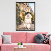 Hotel Parijs Poodle Canvas Afdruk (Insitu (Woonkamer))