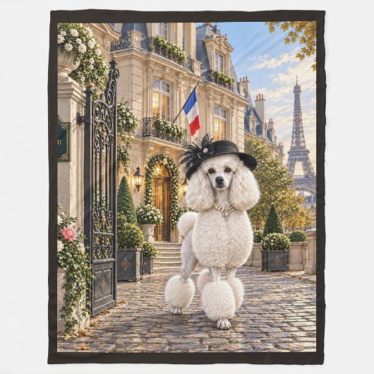 Hotel Parijs Poodle Fleece Deken (Voorkant)