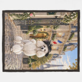 Hotel Parijs Poodle Fleece Deken (Voorkant (Horizontaal))