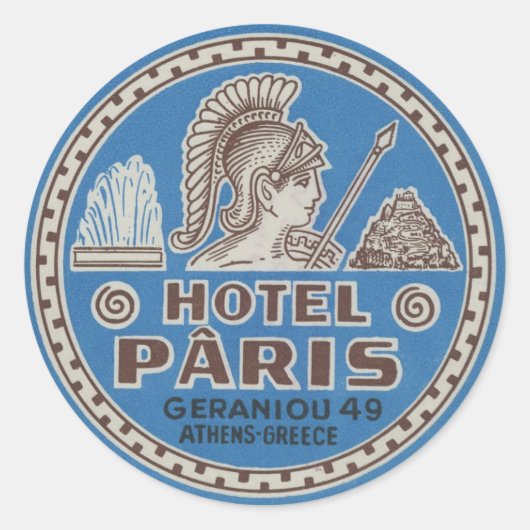 hotel Paris reiskunst Ronde Sticker (Voorkant)