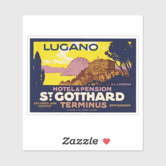 Hotel & pensioen St. Gotthard Lugano Sticker (Vel)