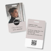 Hotel Personeelsfoto ID Logo Script Naam Badge (Voor- en achterkant)