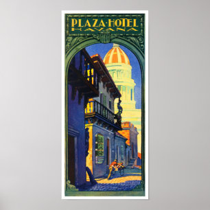 Hotel Plaza Havana vintage poster