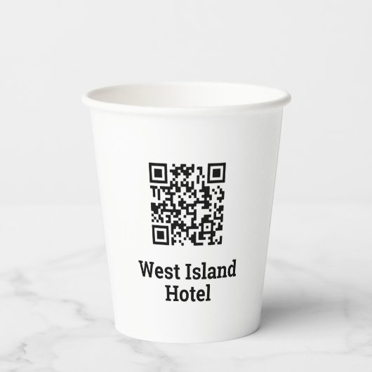 Hotel QR-codeontwerp Papieren Bekers (Achterkant)