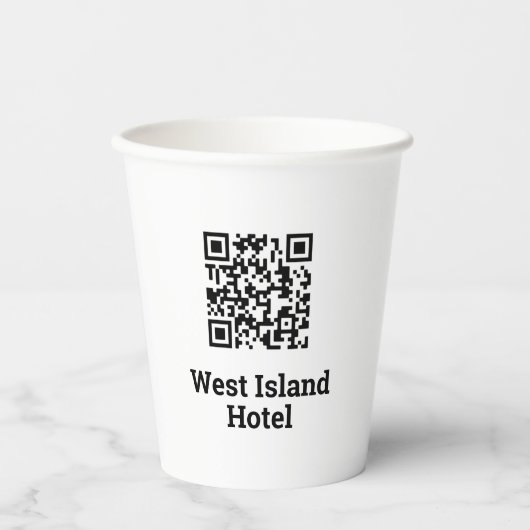 Hotel QR-codeontwerp Papieren Bekers (Voorkant)